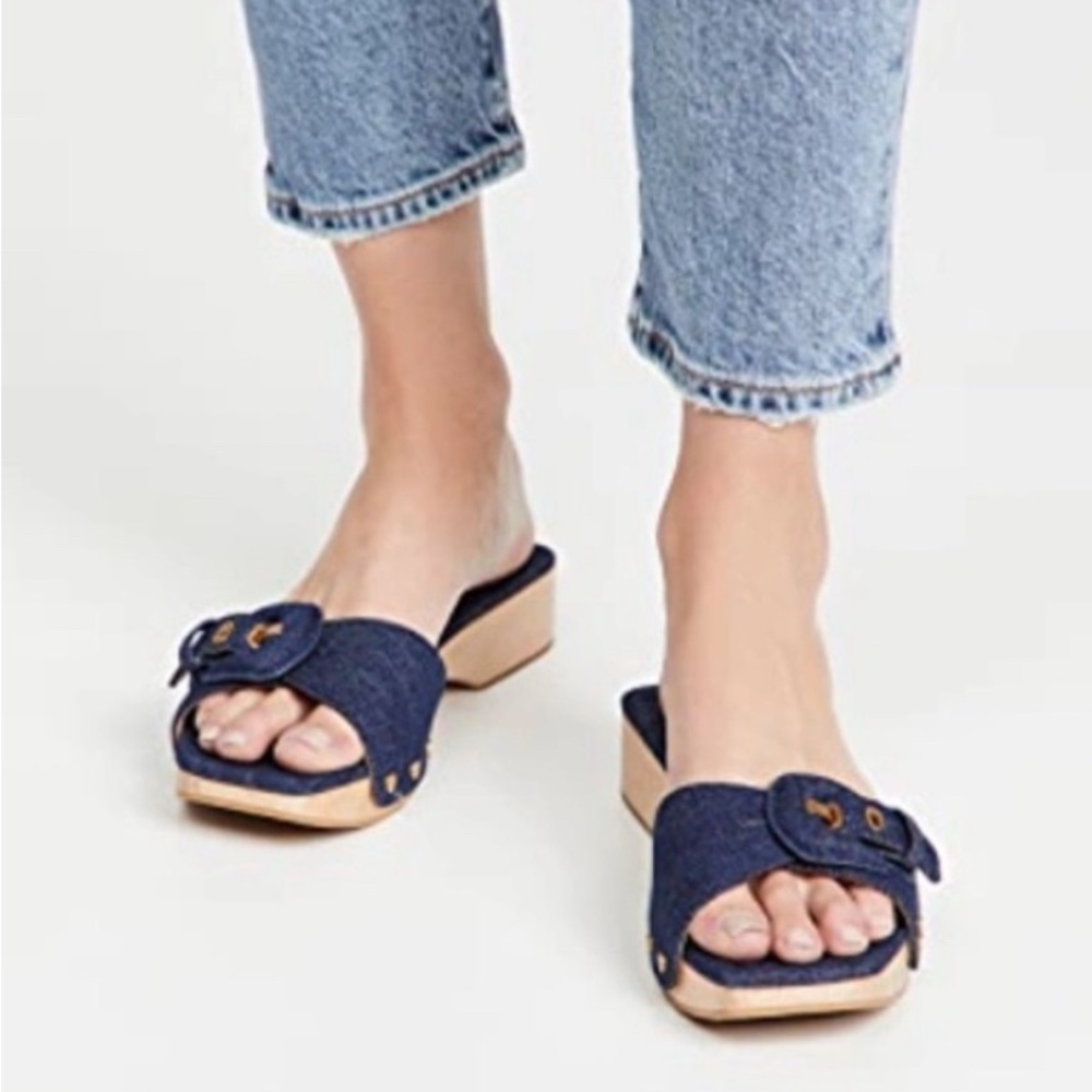 Veronica Beard Women's Denim Slide Sandals